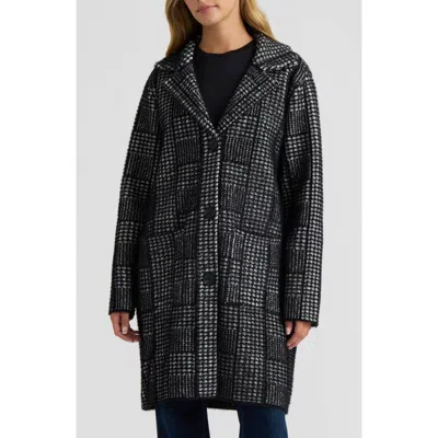 Nvlt Eyelash Plaid Coatigan In Gray