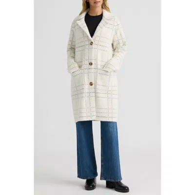 Nvlt Eyelash Plaid Coatigan In Gray