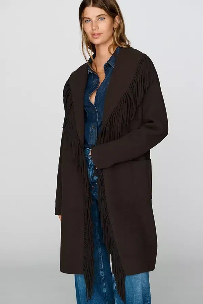 Nvlt Eyelash Wrap Coatigan Sweater In Brown