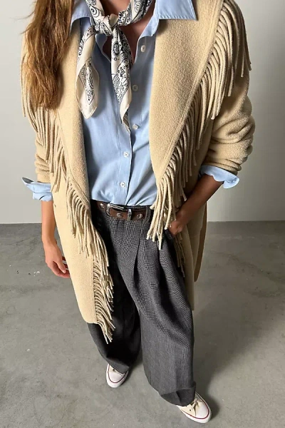 Nvlt Eyelash Wrap Coatigan Sweater In Sand