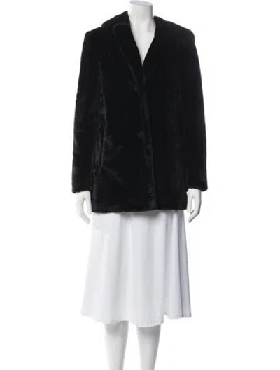 Pre-owned Nvlt Faux Fur Coat In Black