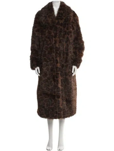 Pre-owned Nvlt Faux Fur Coat In Brown