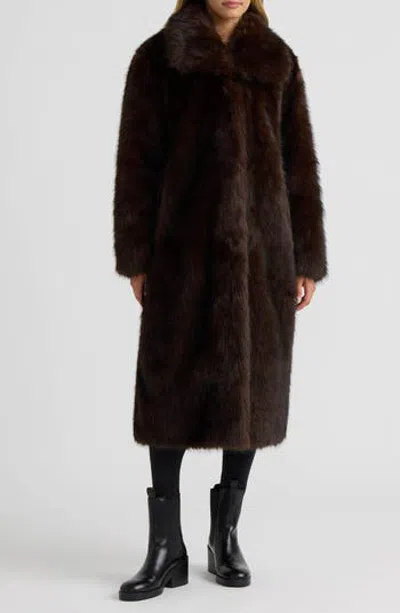 Nvlt Faux Fur Coat In Brown