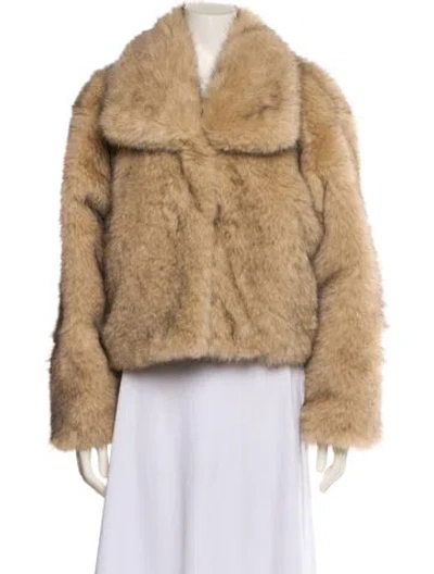 Pre-owned Nvlt Faux Fur Coat In Neutral