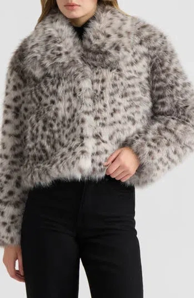 Nvlt Faux Fur Crop Jacket In Brown
