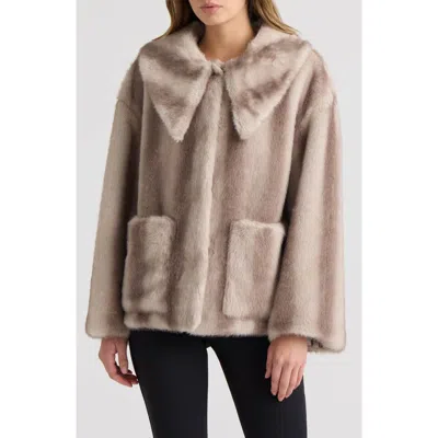 Nvlt Faux Fur Crop Jacket In Neutral