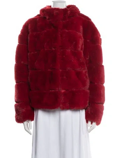 Pre-owned Nvlt Faux Fur Faux Fur Jacket In Red