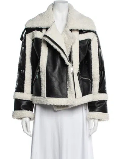Pre-owned Nvlt Faux Fur Jacket In Black/neutrals