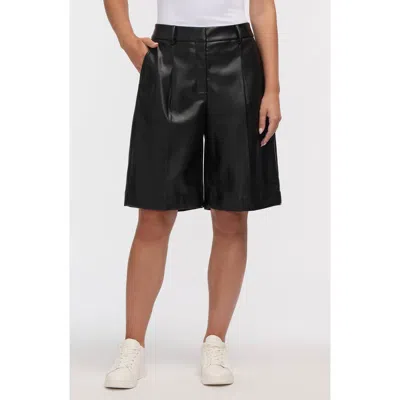 Nvlt Faux Leather Culottes In Black