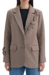 Nvlt 3d Flower Blazer In Brown