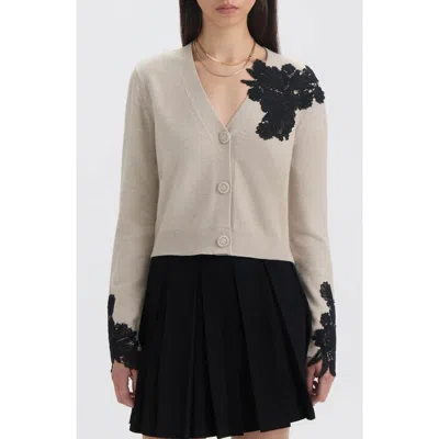 Nvlt Floral Appliqué Cardigan In Brown