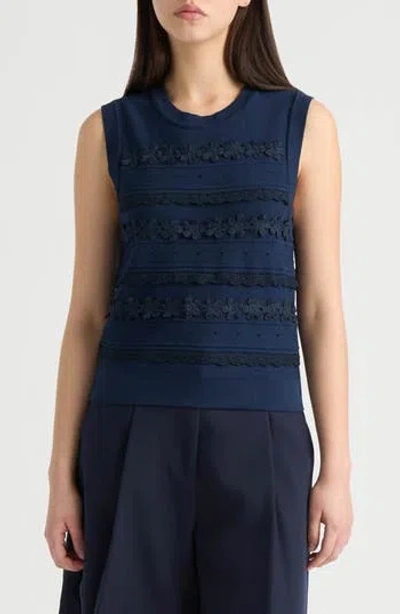 Nvlt Floral Appliqué Sweater In Blue