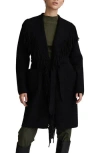 Nvlt Fringed Eyelash Knit Sweater Coat In Black