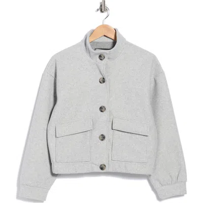 Nvlt Funnel Neck Felt Jacket In Light Grey Mix