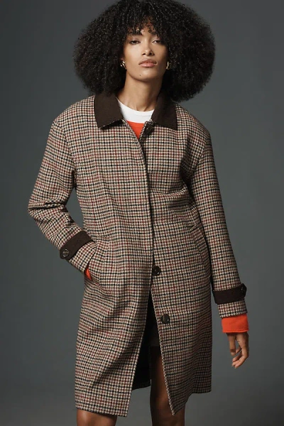 Nvlt Houndstooth Barn Coat Jacket In Brown