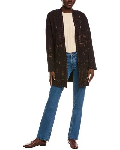 Nvlt Jacquard Coatigan In Brown