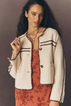 Nvlt Knit Crochet Trim Lady Jacket In Neutral