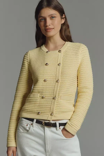 Nvlt Knit Double-breasted Lady Jacket In Yellow
