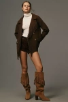 Nvlt Knit Fringe Blazer Coatigan Jacket In Brown