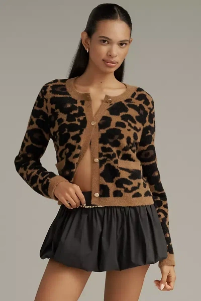 Nvlt Knit Leopard Jacket In Brown