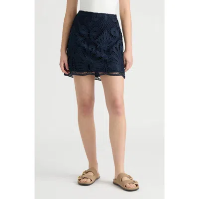 Nvlt Lace Miniskirt In Blue