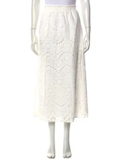 Pre-owned Nvlt Lace Pattern Midi Length Skirt In White