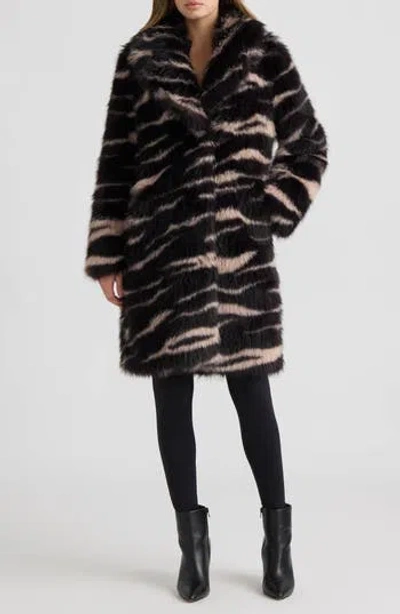 Nvlt Leopard Print Faux Fur Coat In Multi