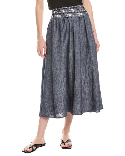 Nvlt Linen-blend Embroidered Skirt In Multi