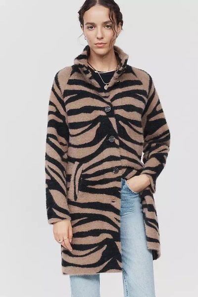 Nvlt Lizzie Funnel Neck Jacket In Brown