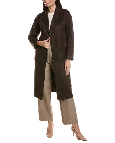 Nvlt Longline Shawl Coat In Brown