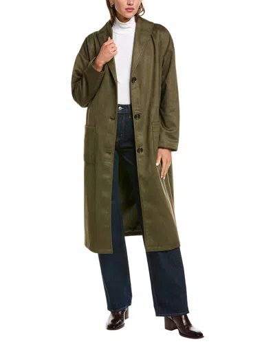 Nvlt Longline Shawl Coat In Green