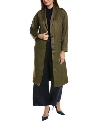 Nvlt Longline Shawl Coat In Green