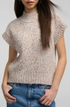 Nvlt Marled Mock Neck Cap Sleeve Sweater In Multi