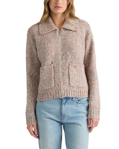 Nvlt Marled Zip Front Bomber Sweater Jacket In Multi
