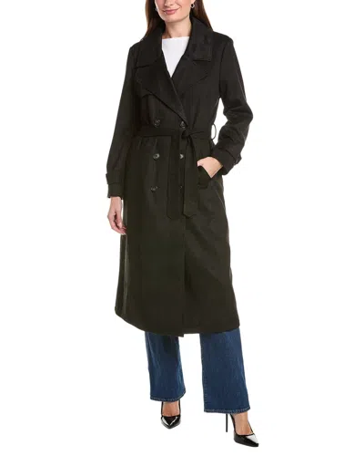 Nvlt Maxi Length Trench Coat In Black