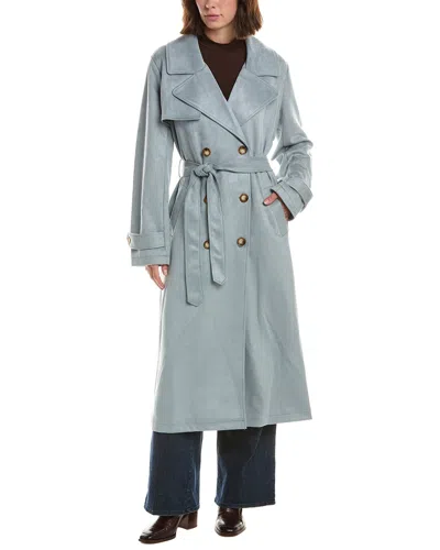 Nvlt Maxi Length Trench Coat In Blue