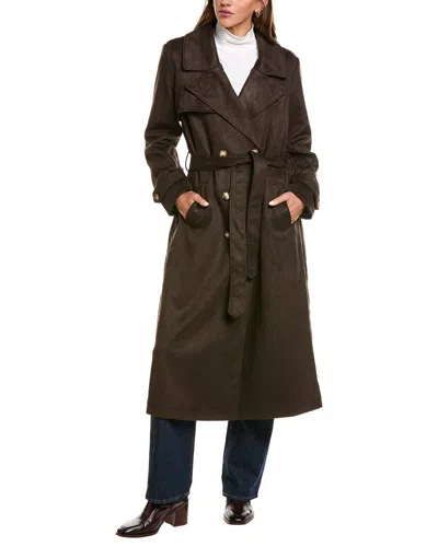 Nvlt Maxi Length Trench Coat In Brown