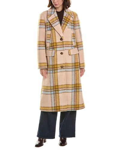 Nvlt Maxi Single-breasted Wool-blend Boyfriend Jacket In Multi