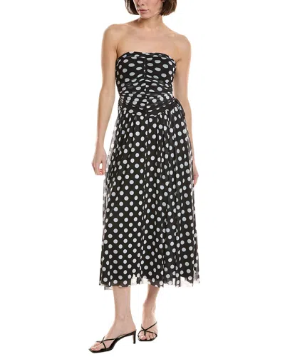 Nvlt Mesh Midi Dress In Black