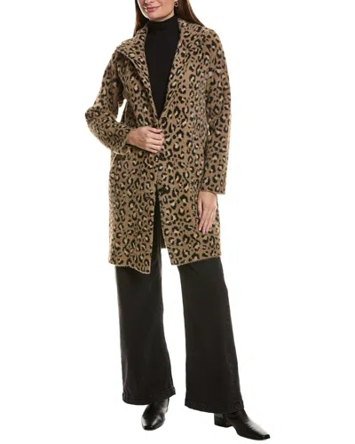 Nvlt Mid Length Eyelash Coatigan In Brown