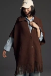Nvlt Mink Eyelash Fringe Coatigan Jacket In Brown