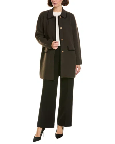 Nvlt Mink Eyelash Shacket In Brown