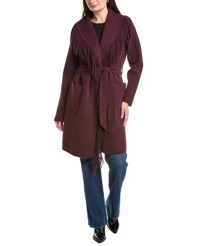 Nvlt Mink Eyelash Wrap Coatigan In Purple