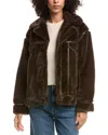 Nvlt Mink Faux Fur Jacket In Brown