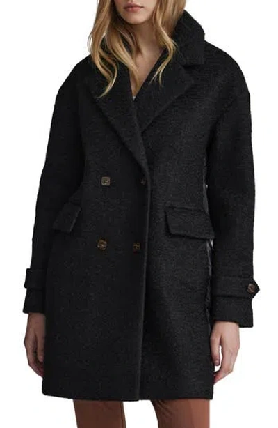 Nvlt Mixed Media Coat In Black