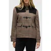 Nvlt Mixed Media Houndstooth Check Jacket In Brown