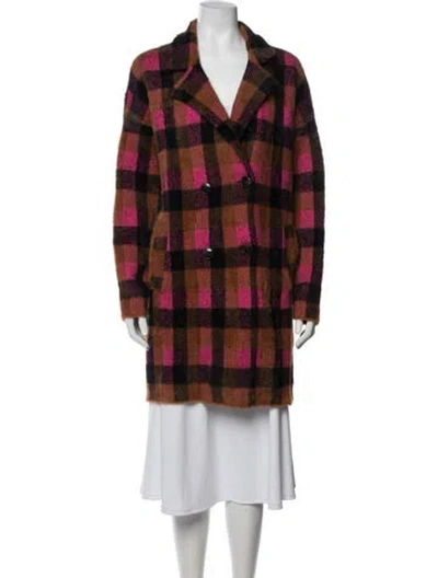 Pre-owned Nvlt Nylon Plaid Print Coat In Orange