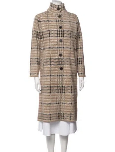 Pre-owned Nvlt Nylon Plaid Print Coat W/ Tags In Neutrals
