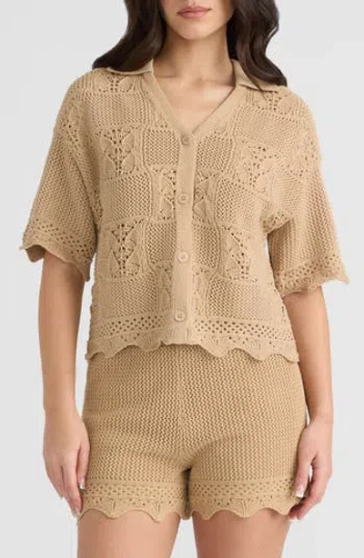 Nvlt Open Stitch Button-up Shirt In Neutral