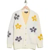 Nvlt Oversize Jacquard Flower Cardigan In Neutral